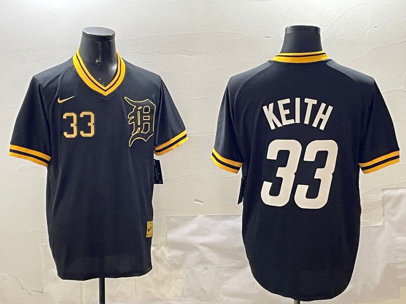 Men Detroit Tigers #33 Keith Black Gold Game 2025 Nike MLB Jersey style 3->nfl hats->Sports Caps
